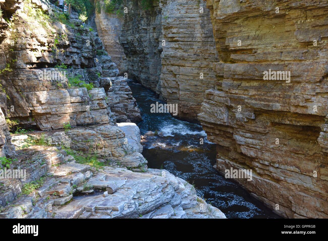 AuSable Chasm along the AuSable River in Upstate New York, along Lake Champlain. Stock Photo