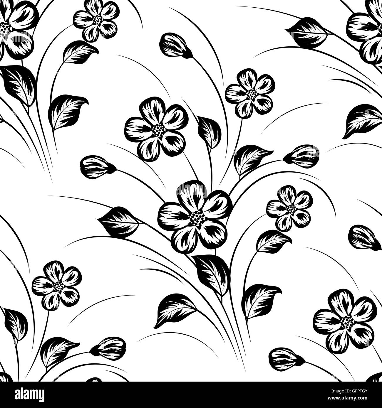 Seamless pattern with flowers Stock Vector Image & Art - Alamy