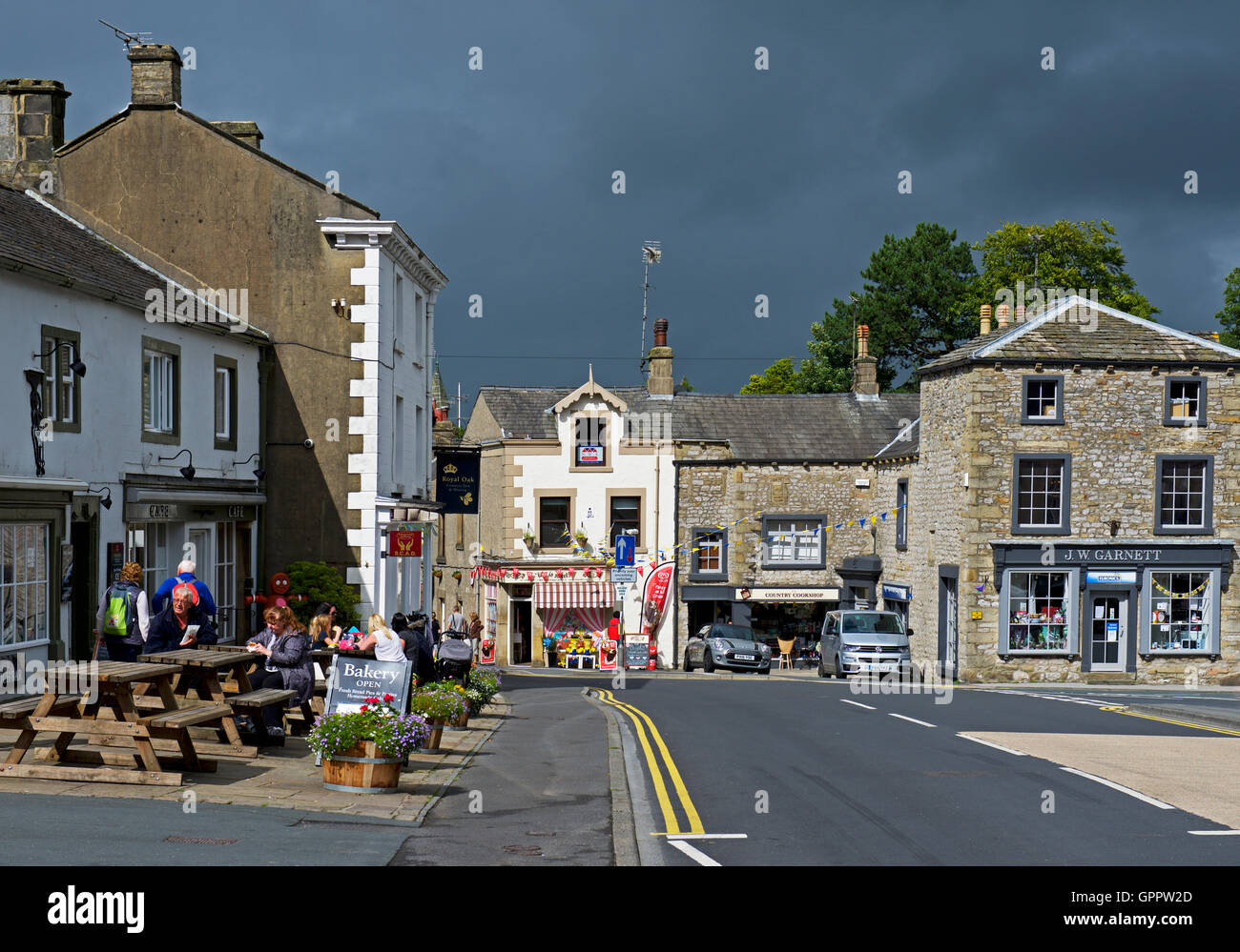 The market place, Settle, North Yorkshire, England UK Stock Photo