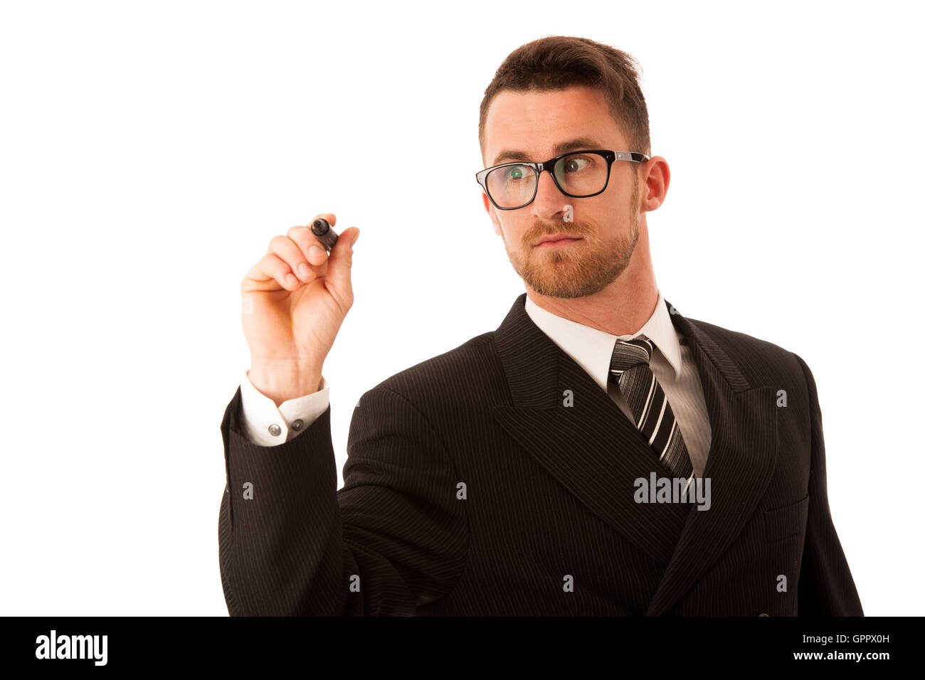 Happy business coach standing hi-res stock photography and images - Alamy