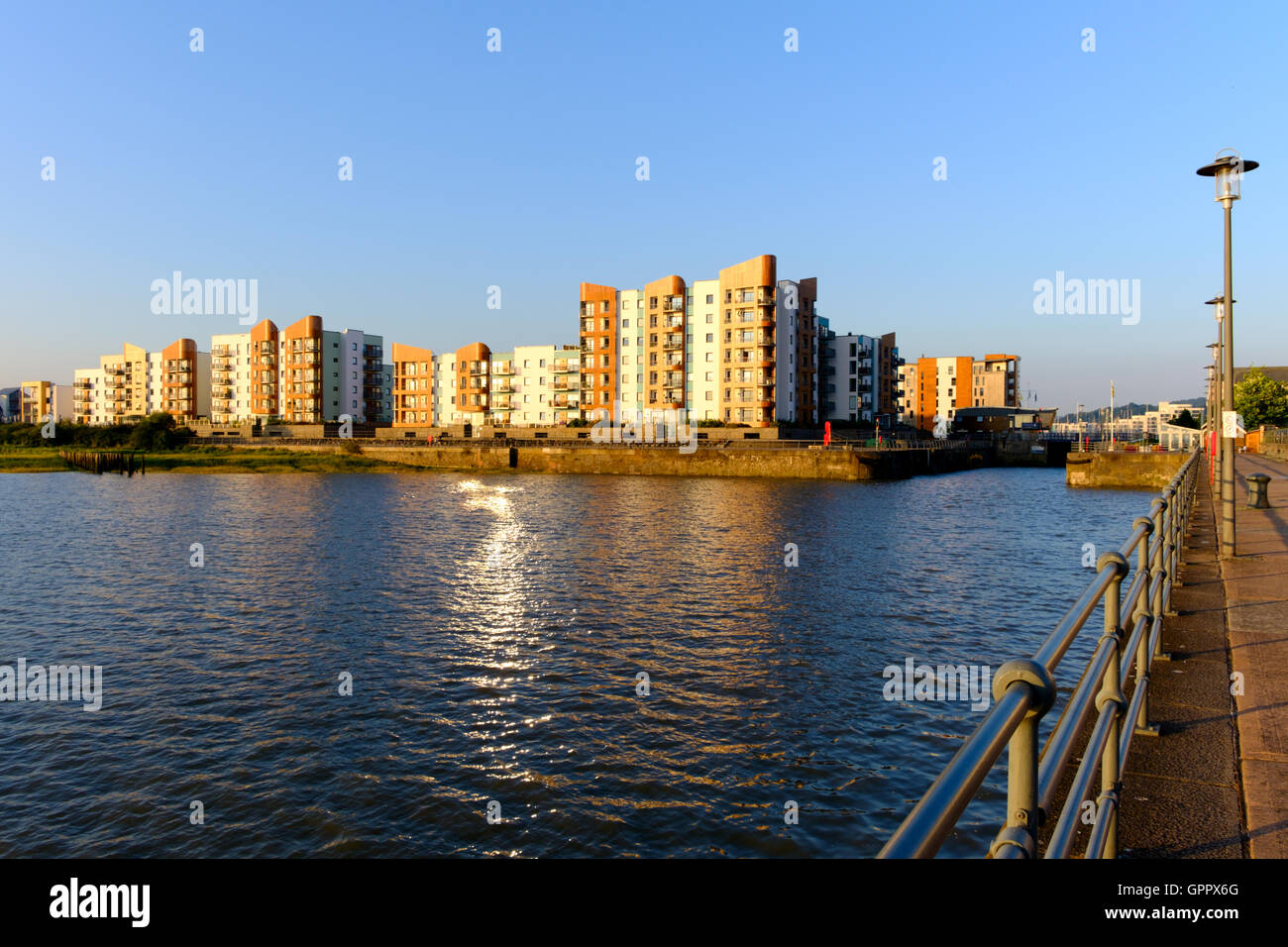 Apartment blocks, located near the old pier, at the end of Portishead