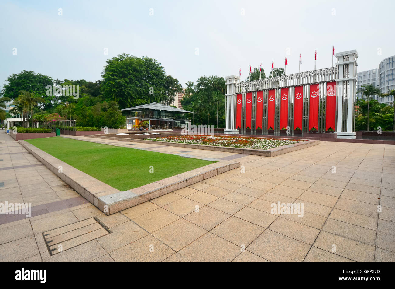 Festival arch of the Istana Park, Singapore Stock Photo