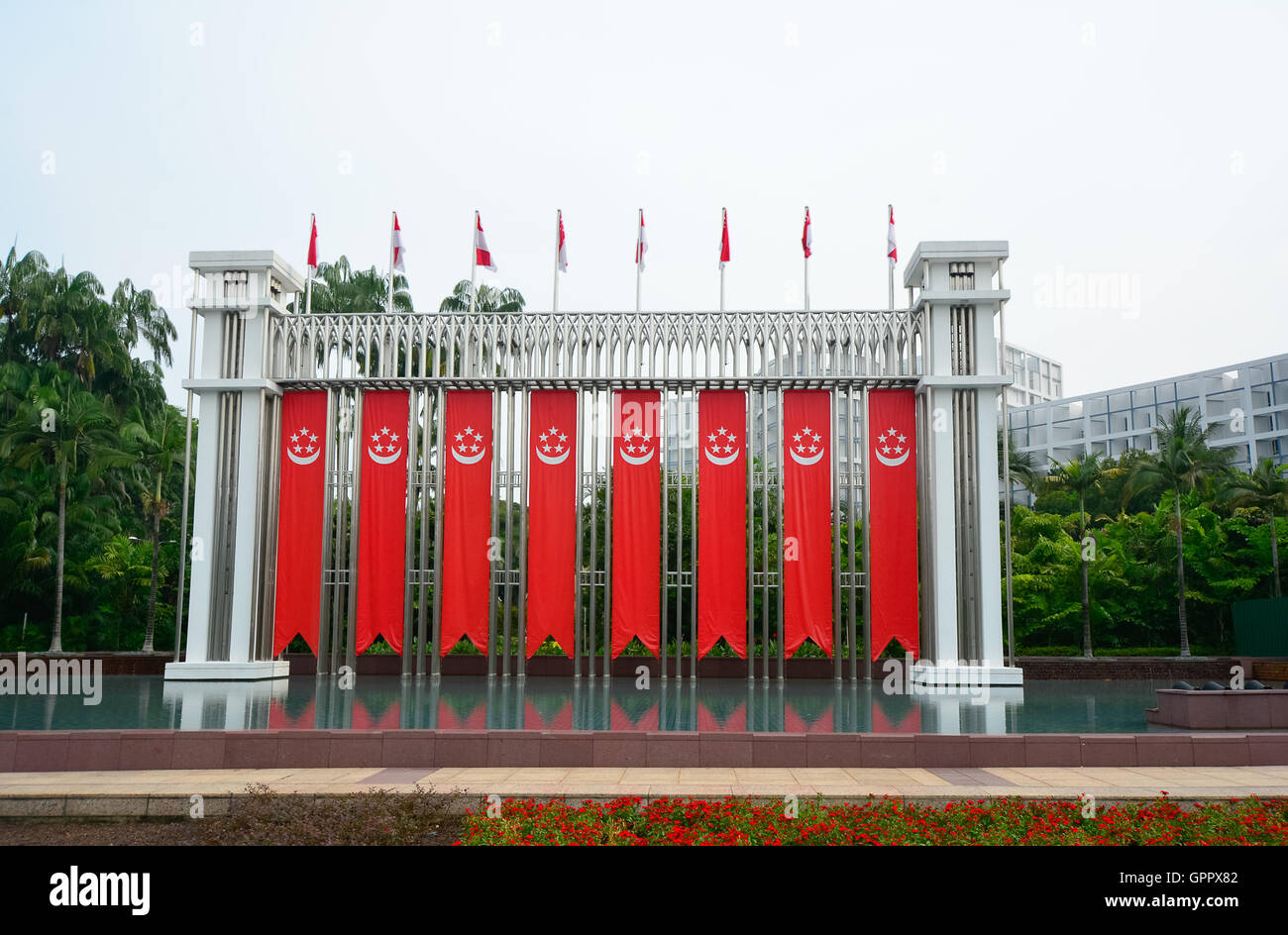 Festival arch of the Istana Park, Singapore Stock Photo