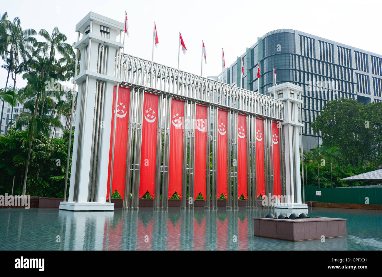 Festival arch of the Istana Park, Singapore Stock Photo