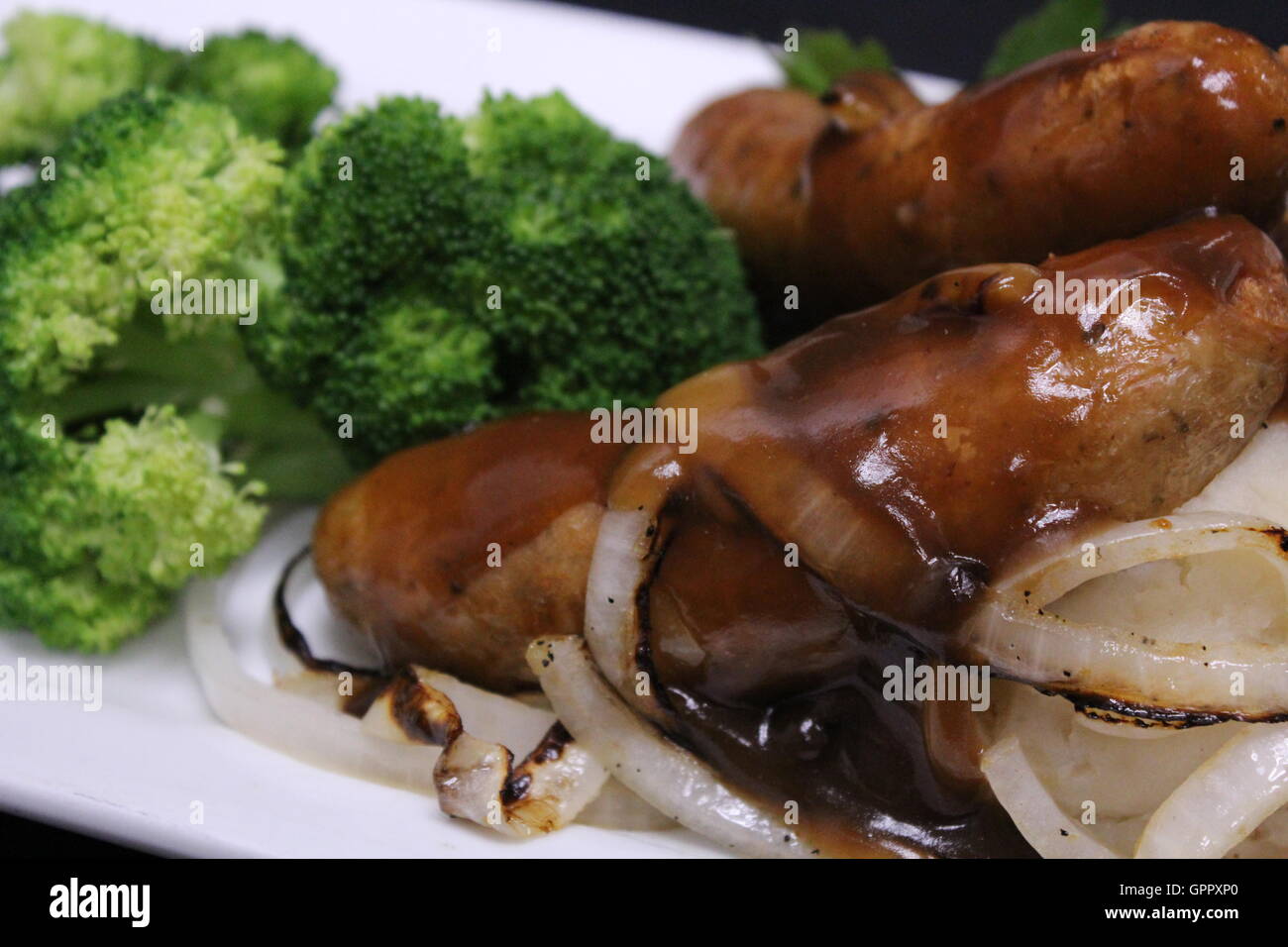 Bangers and Mash Stock Photo Alamy