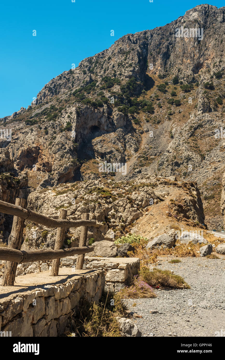 Crete, Greece: mountain landscape in Rethymno regional unit Stock Photo