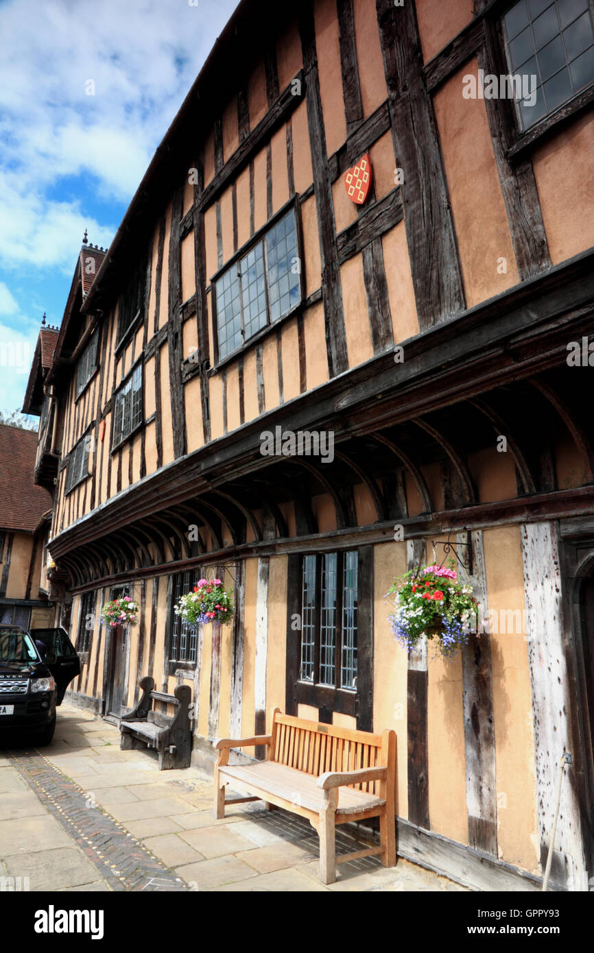 Half timbered buildings of the Lord Leycester Hospital, West Gate, Warwick. Stock Photo