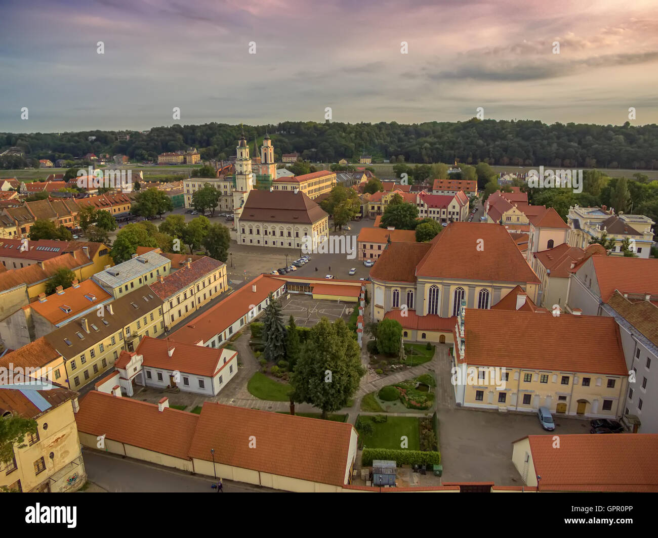 Aerial view kaunas city center hi-res stock photography and images - Alamy