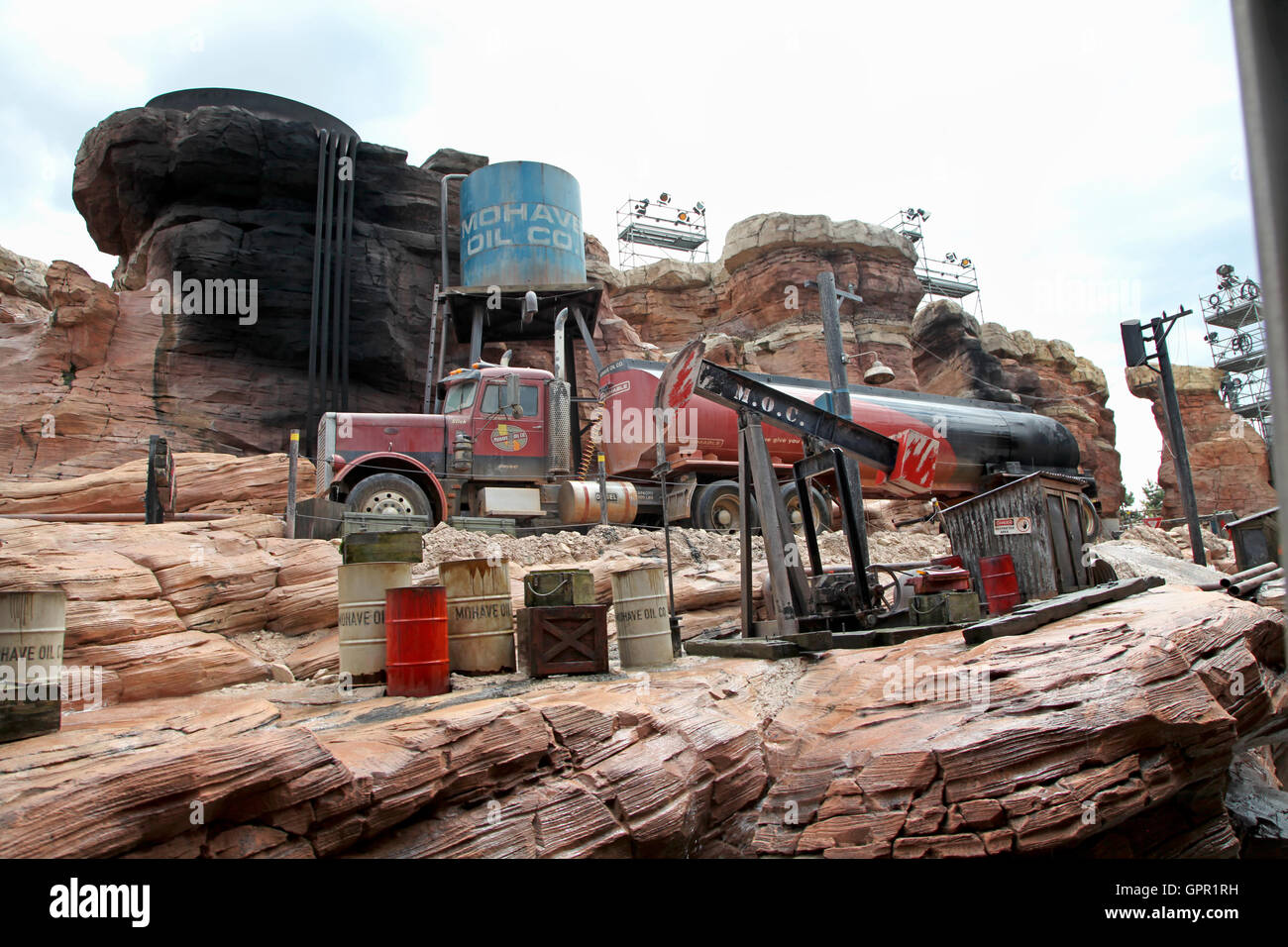 Orlando, Florida. July 1st, 2011. The truck of Catastrophe Canyon on the Backlot Tour, Disney's Hollywood Studios. Stock Photo