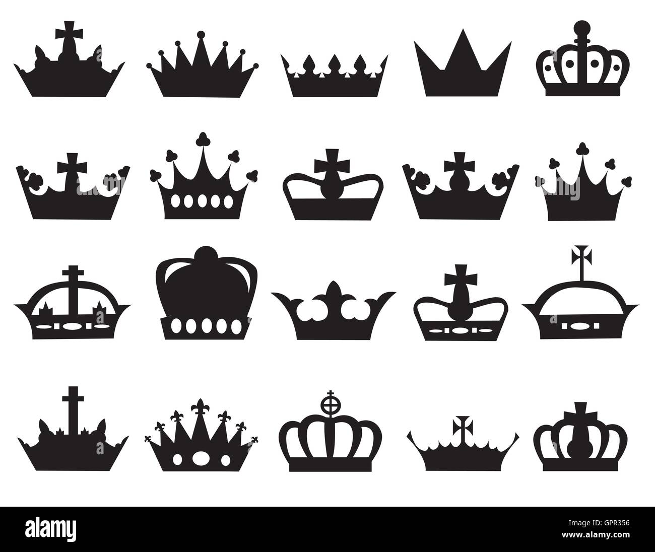 Vector illustration of different crowns Stock Vector Image & Art - Alamy