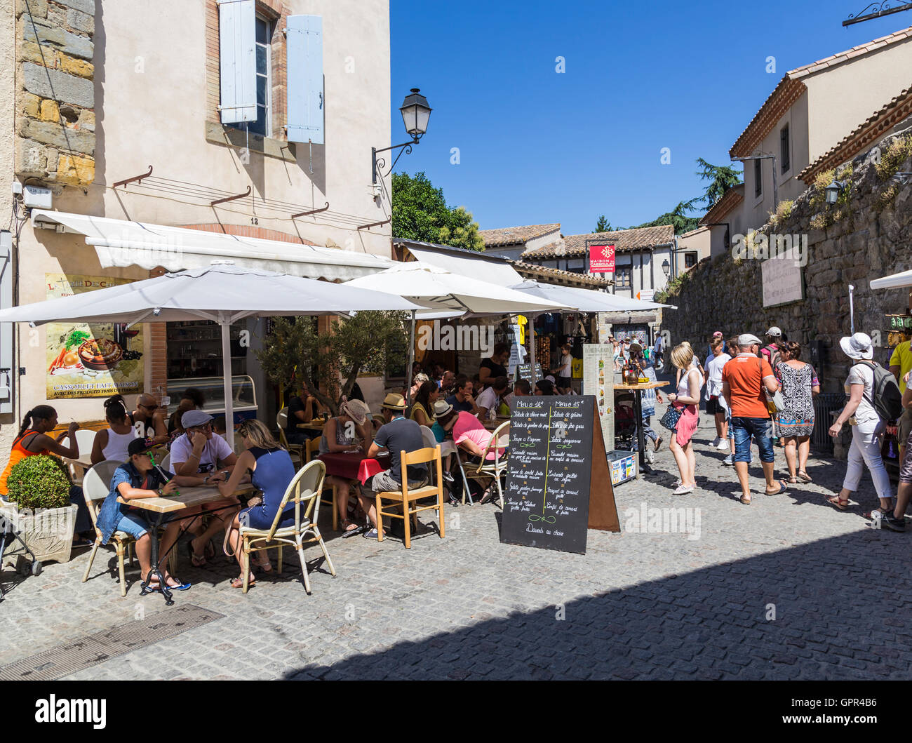 Street scene in Carcassonne Stock Photo