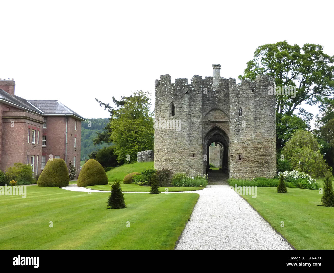 The Castle at Brampton Bryon in north-western Herefordshire in the Teme valley Stock Photo