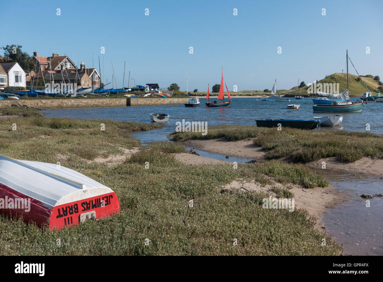 Alnmouth, Northumberland with boats. Stock Photo