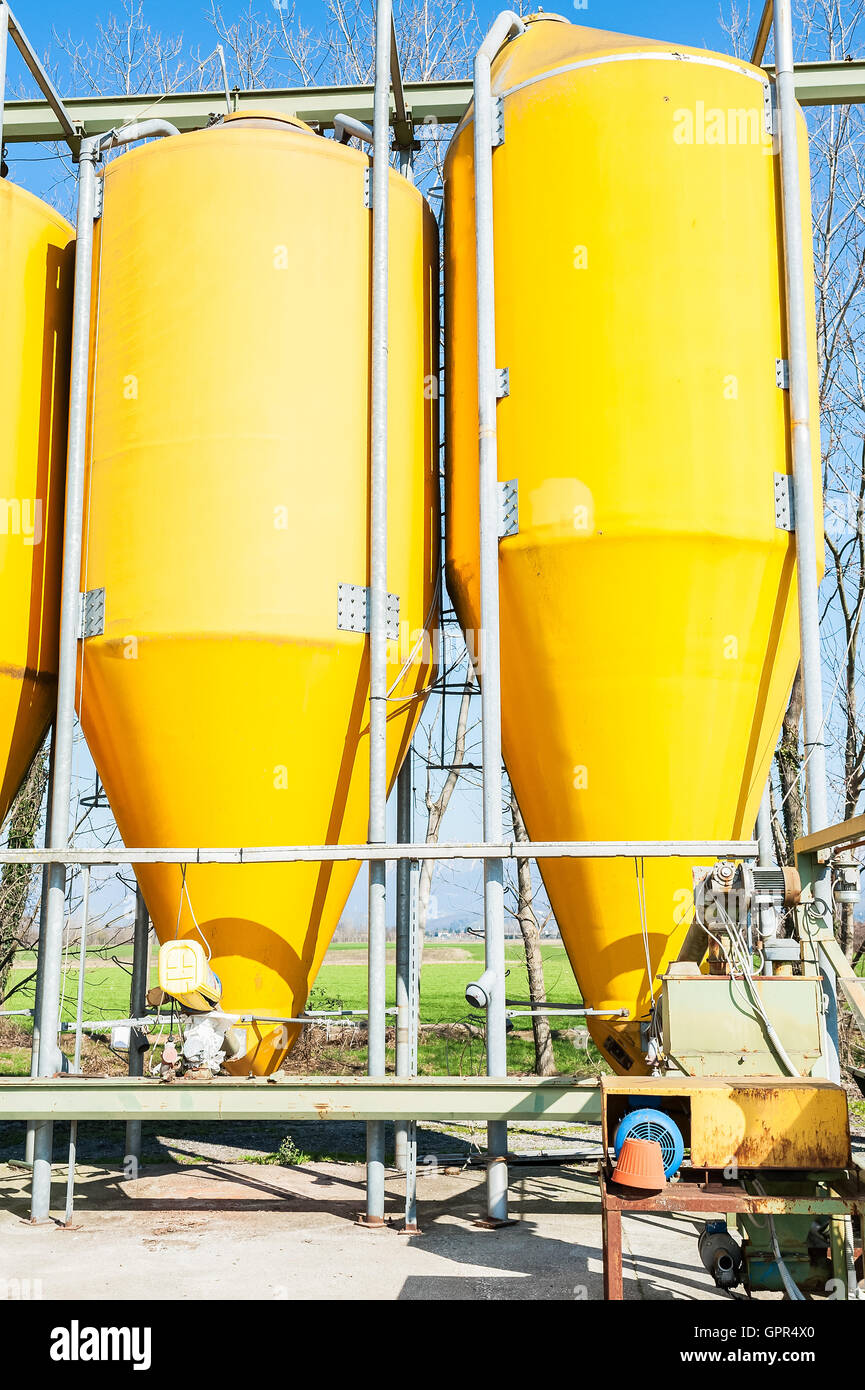 agricultural silos for the storage of feed Stock Photo - Alamy