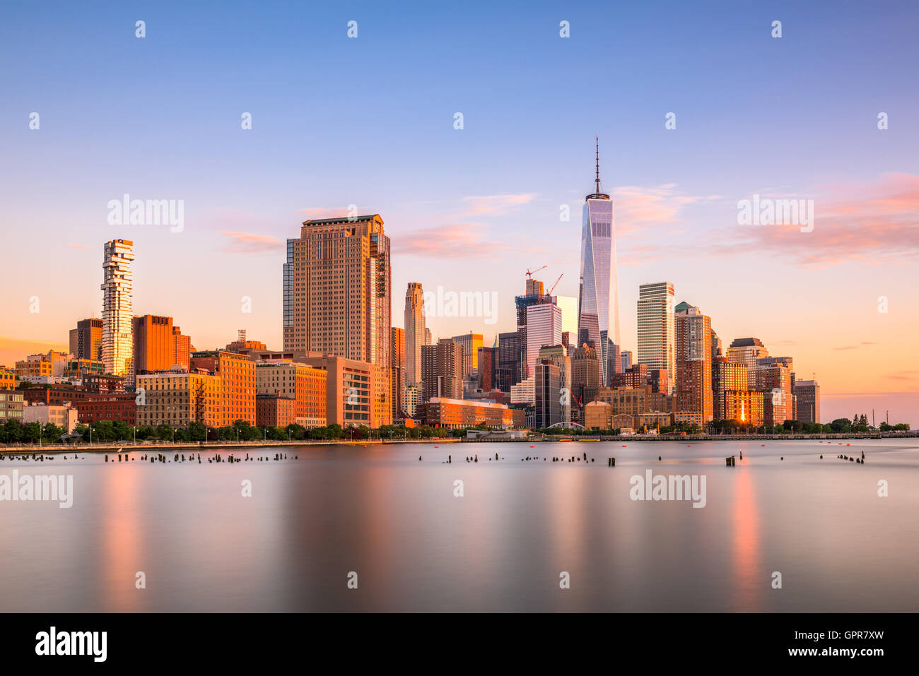 New York City financial district cityscape. Stock Photo