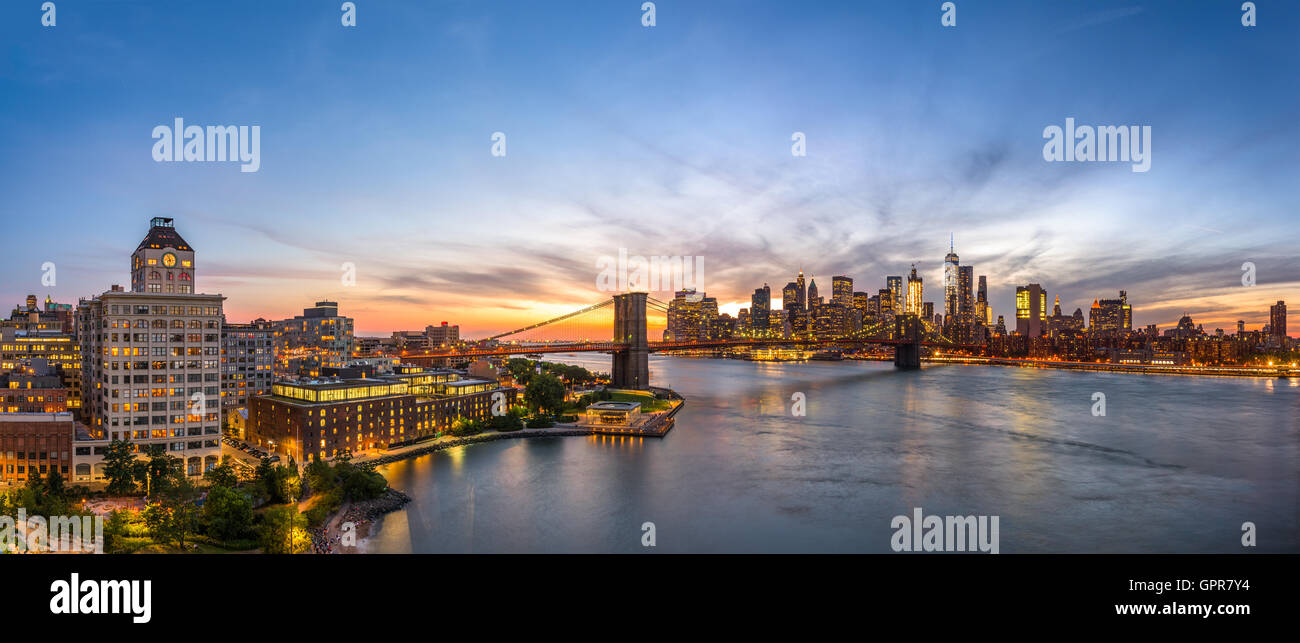 New York City Skyline over the East River. Stock Photo