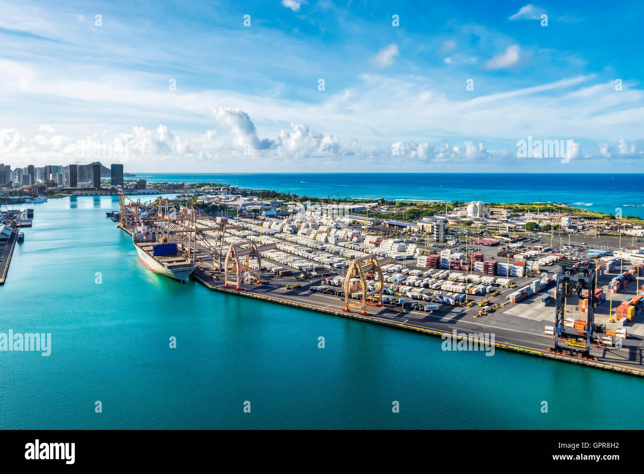 Port Of Honolulu >> Aerial View Of Container Area In Port Of Honolulu Oahu Hawaii Usa Port Of Honolulu >> Aerial View Of Container Area In Port Of Honolulu Oahu Hawaii Usa