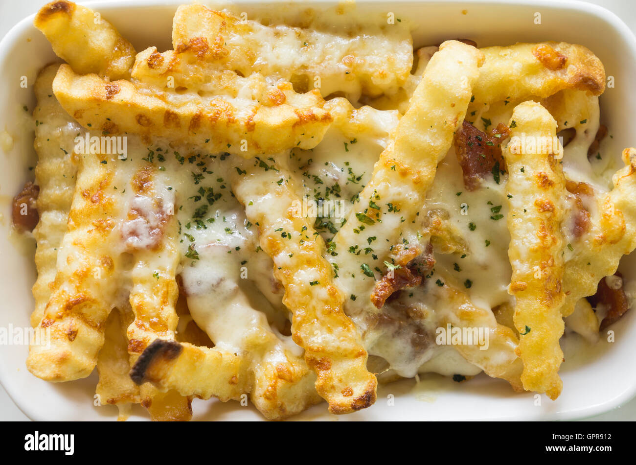 Bacon cheese french fried Stock Photo