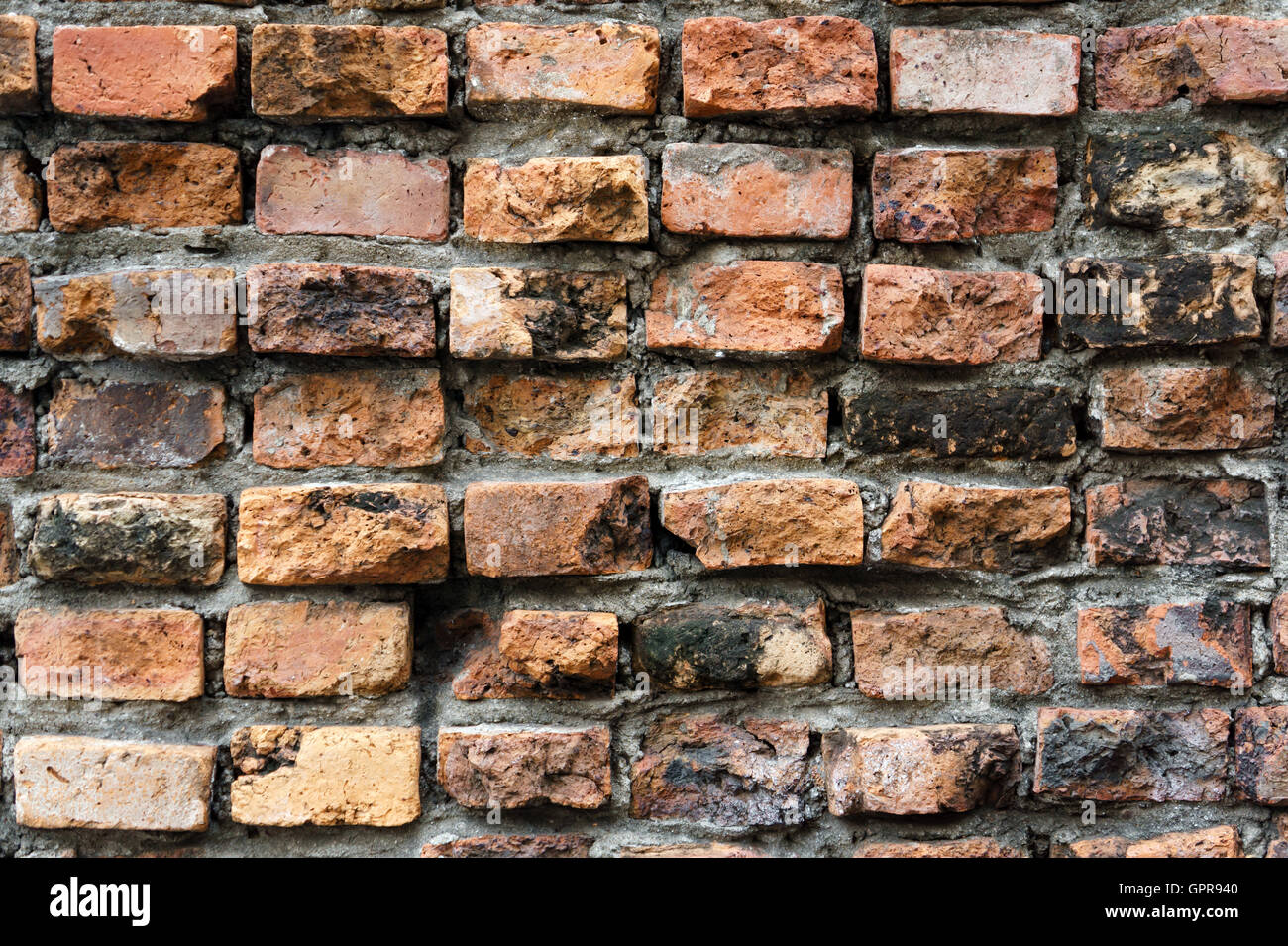 Grunge broken cement brick wall vintage background texture Stock Photo