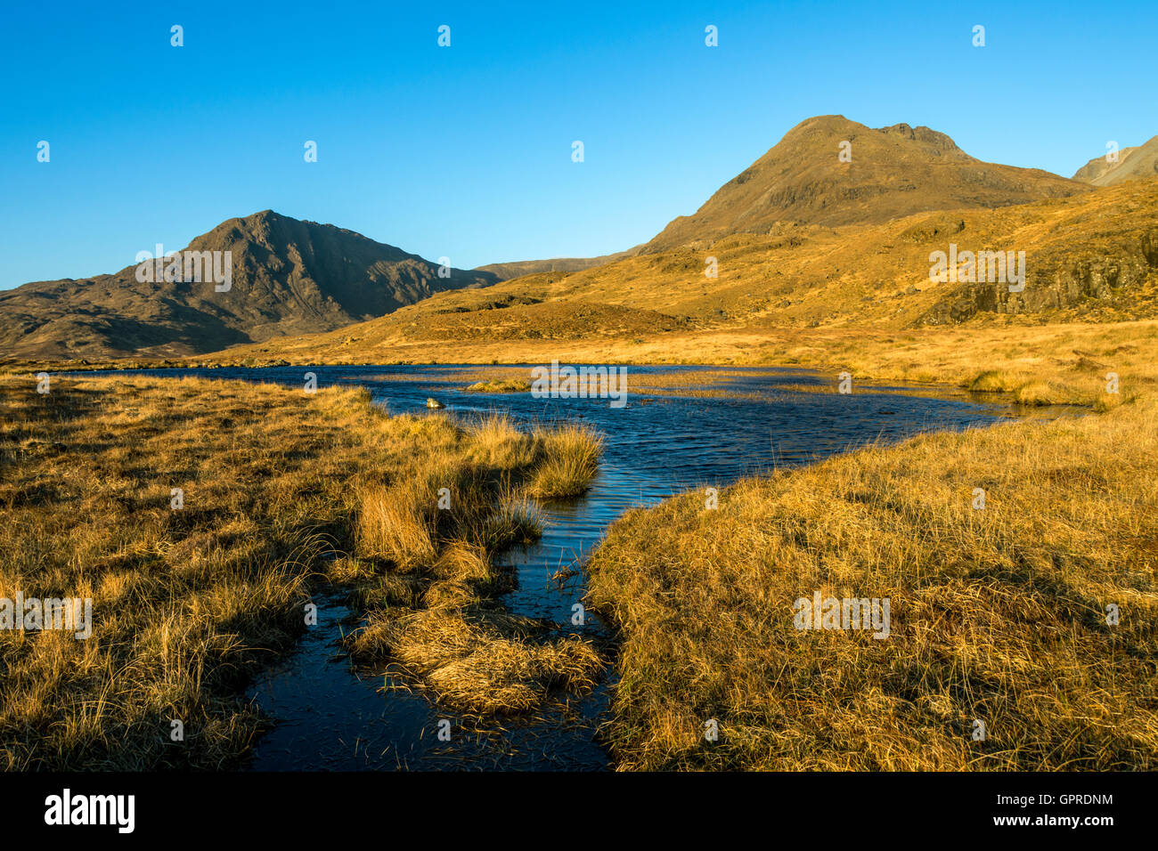 Barkeval and Trollabhal (Trollaval) in the Rum Cuillin hills, Isle of Rum, Scotland, UK. Stock Photo