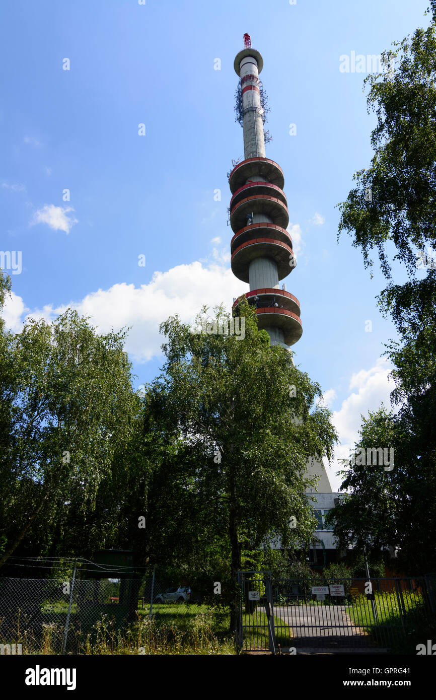 Daloshegy, FM-/TV-broadcasting tower in Sopron (Ödenburg), Hungary Stock Photo