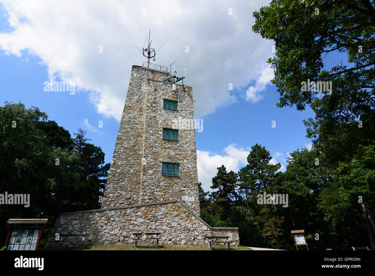 outlook tower at Karoly-magaslat (Karlshöhe) in Sopron (Ödenburg), Hungary Stock Photo