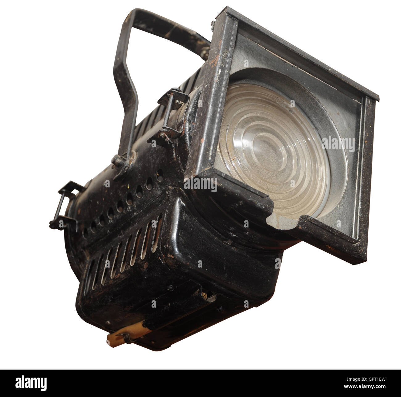 vintage spotlight, isolated on white background Stock Photo Alamy