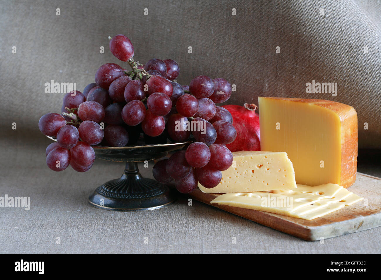 Cheese And Fruits Stock Photo