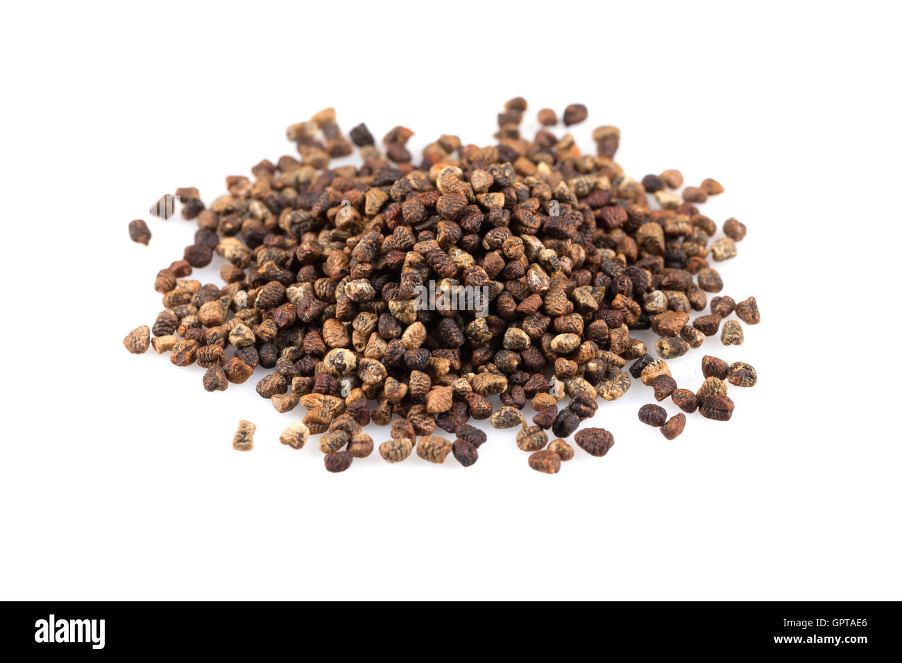 Decorticated cardamom seeds pile on a white background Stock Photo Alamy