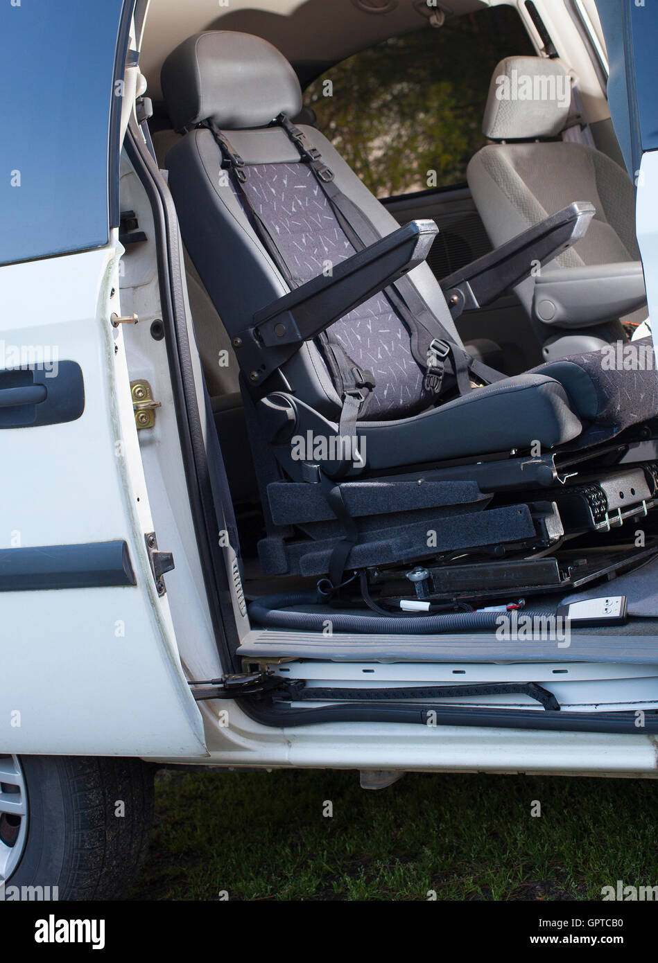 Chair that is used to lift a physically disabled person into a vehicle