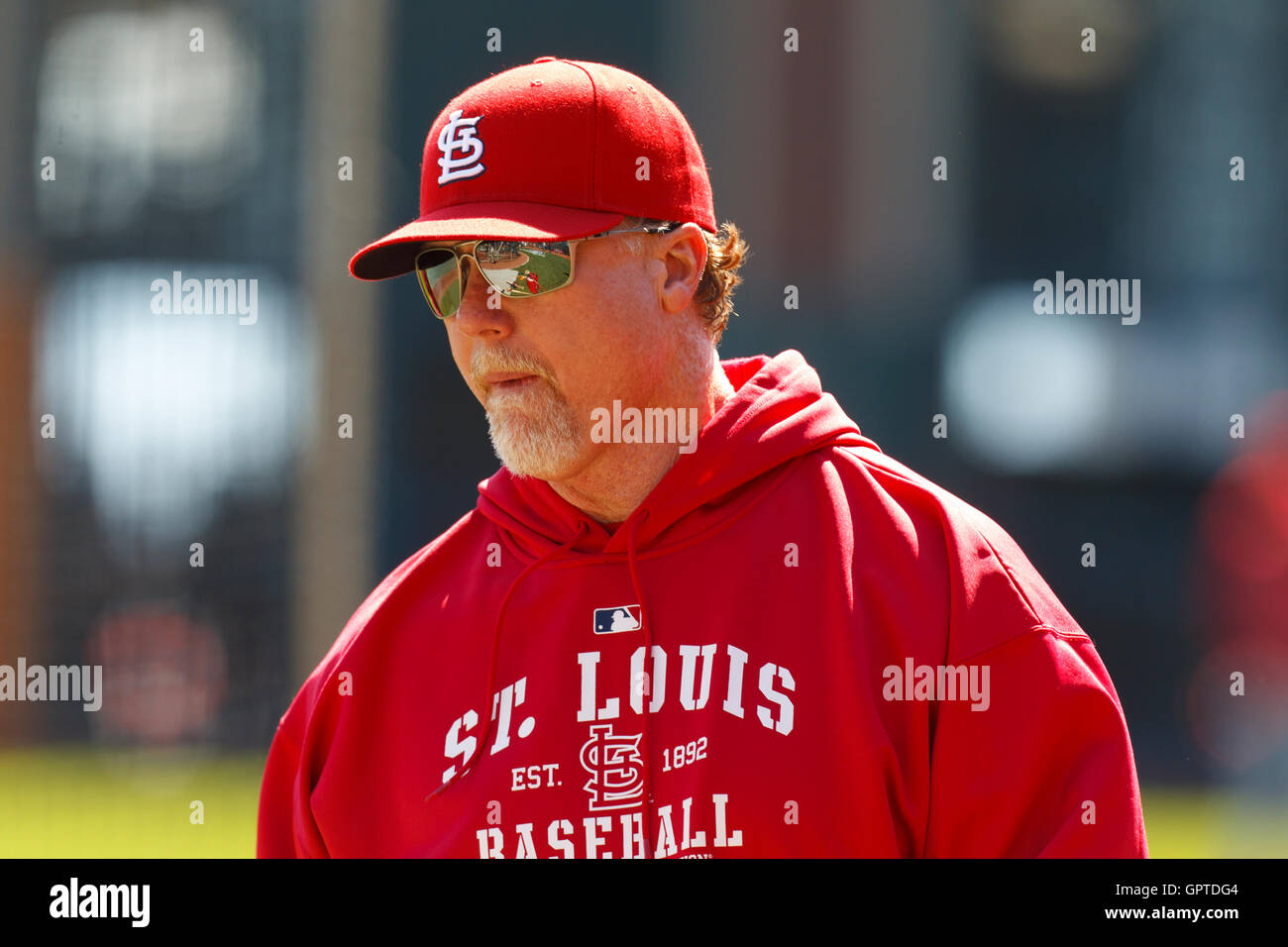 April 8, 2011; San Francisco, CA, USA; St. Louis Cardinals batting