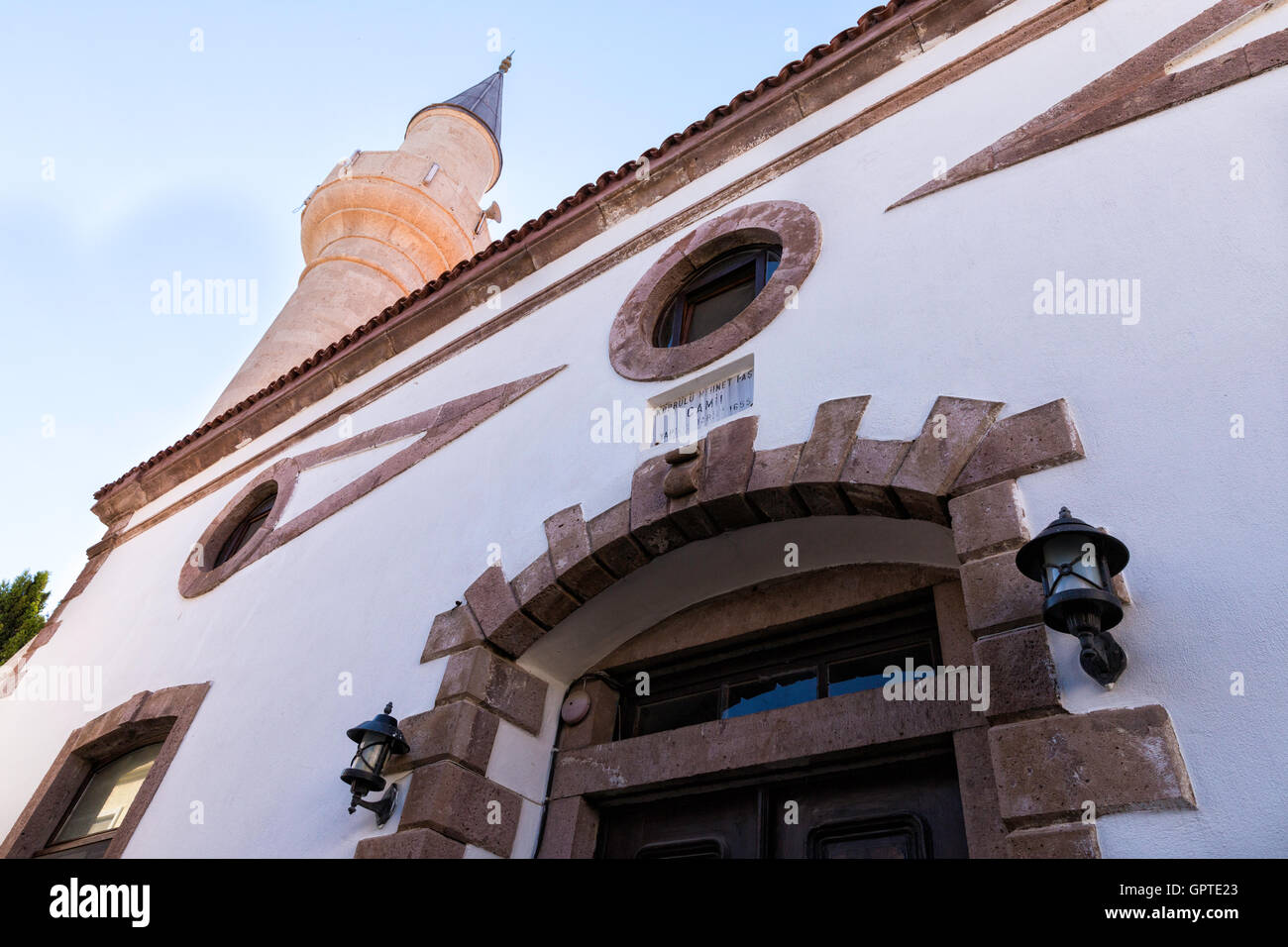 Historical Ottoman Koprulu Mehmet Pasa Cami, mosque, in Bozcaada, Canakkale, Turkey Stock Photo