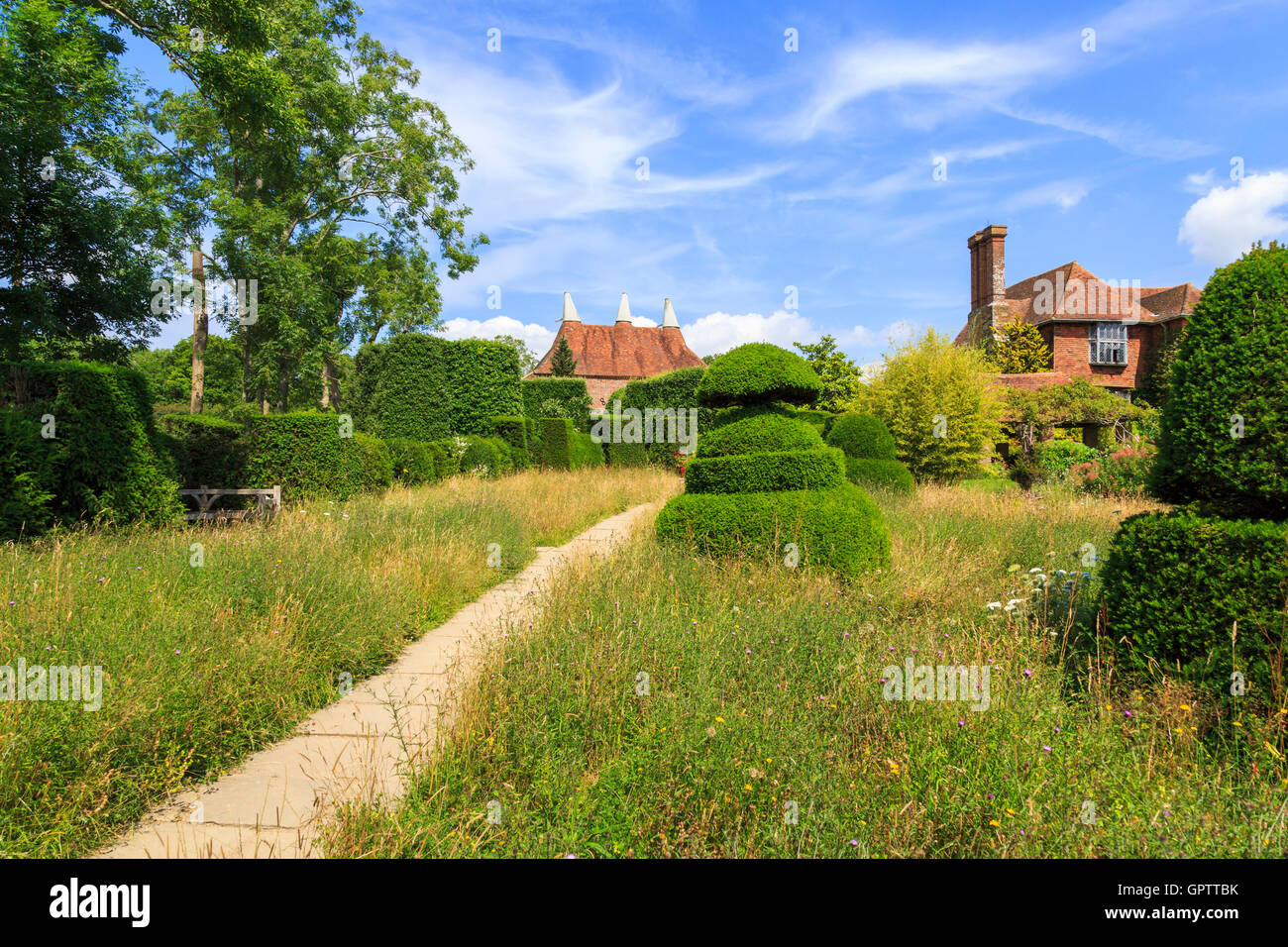 Oast houses at Great Dixter, the country house, home and garden of