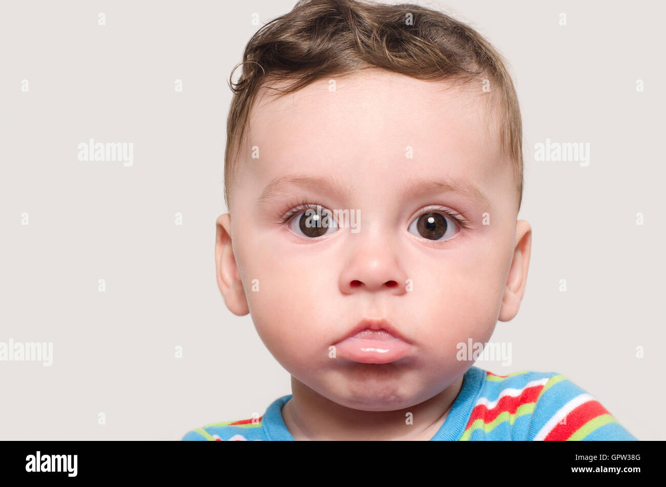 Curious caucasian baby boy hi-res stock photography and images - Alamy