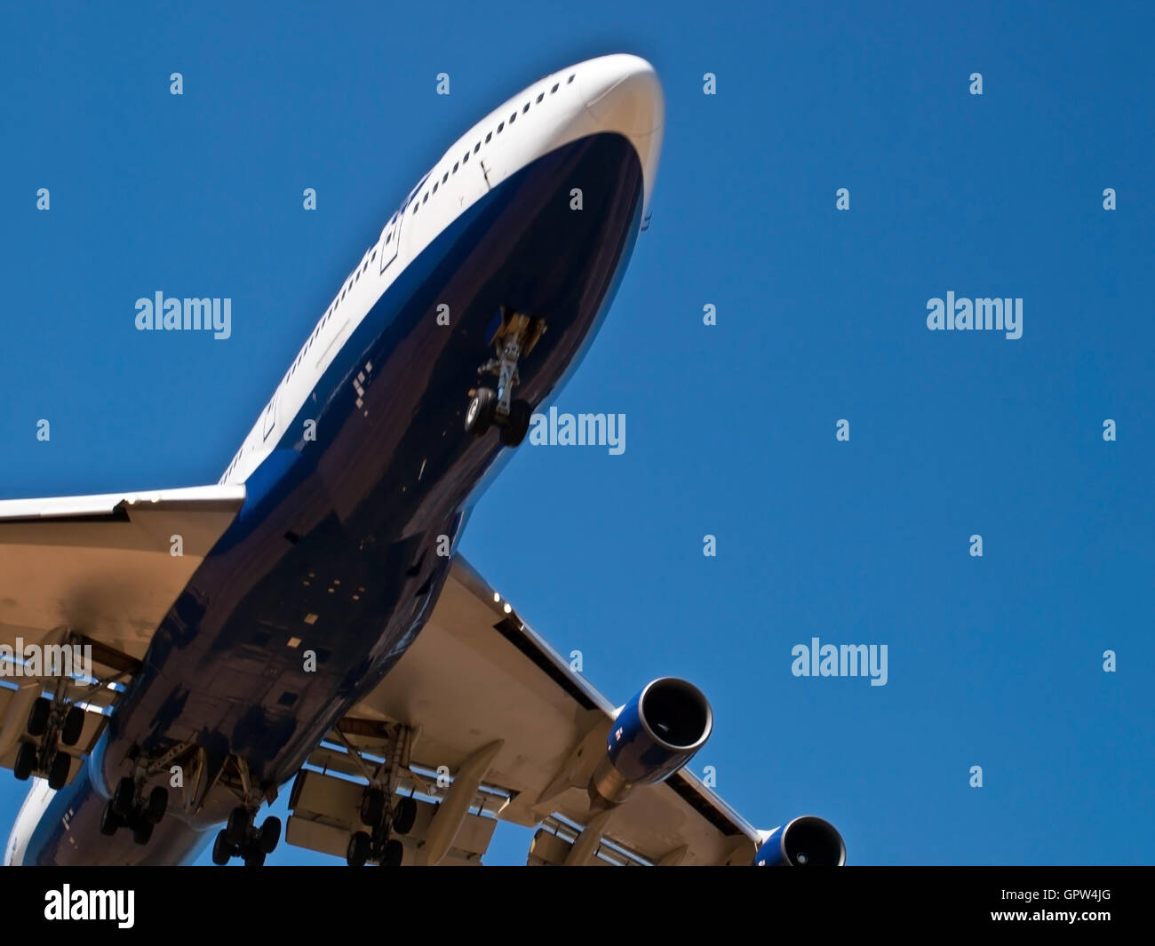 Landing aircraft Stock Photo