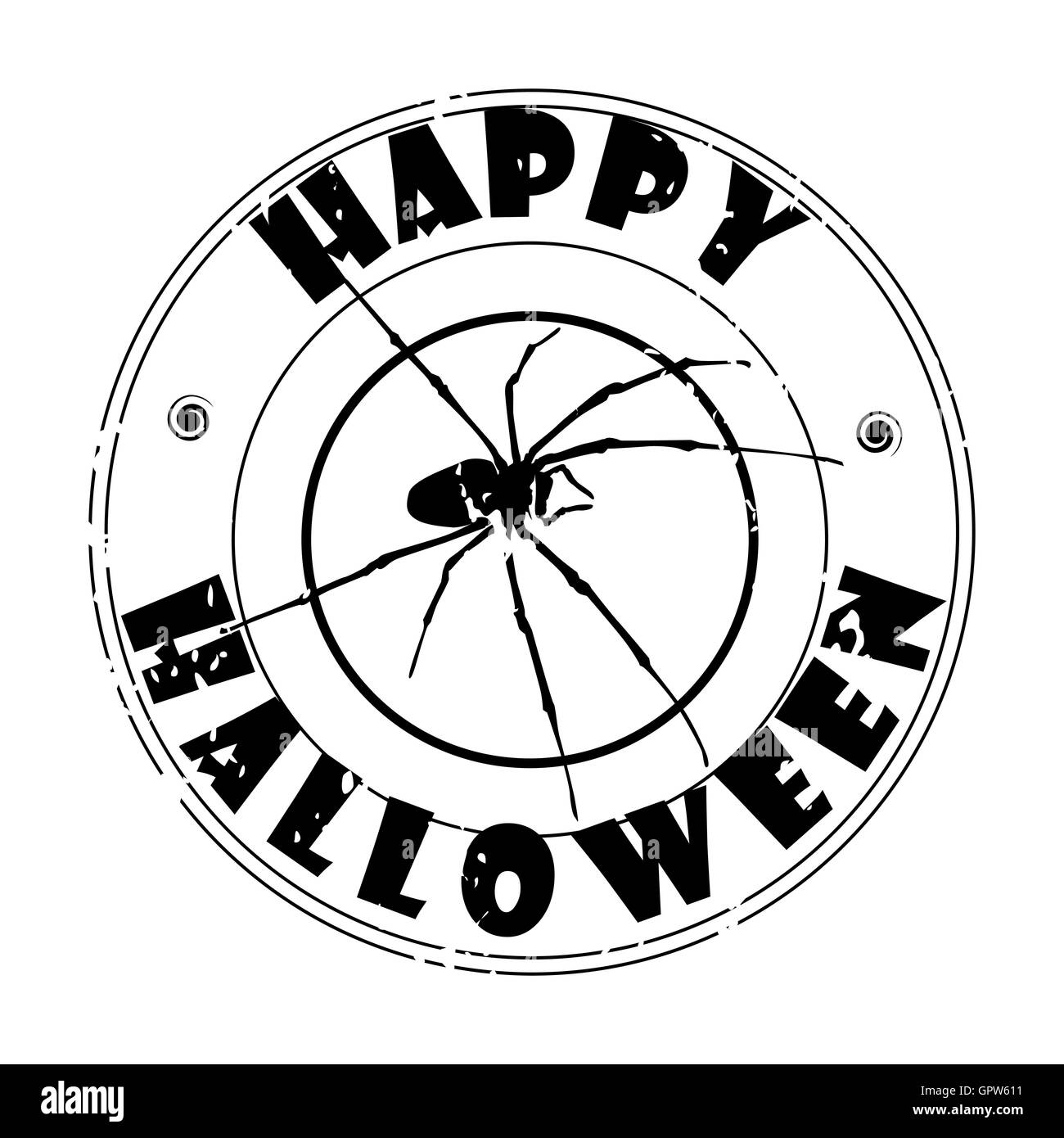 halloween spider stamp Stock Photo