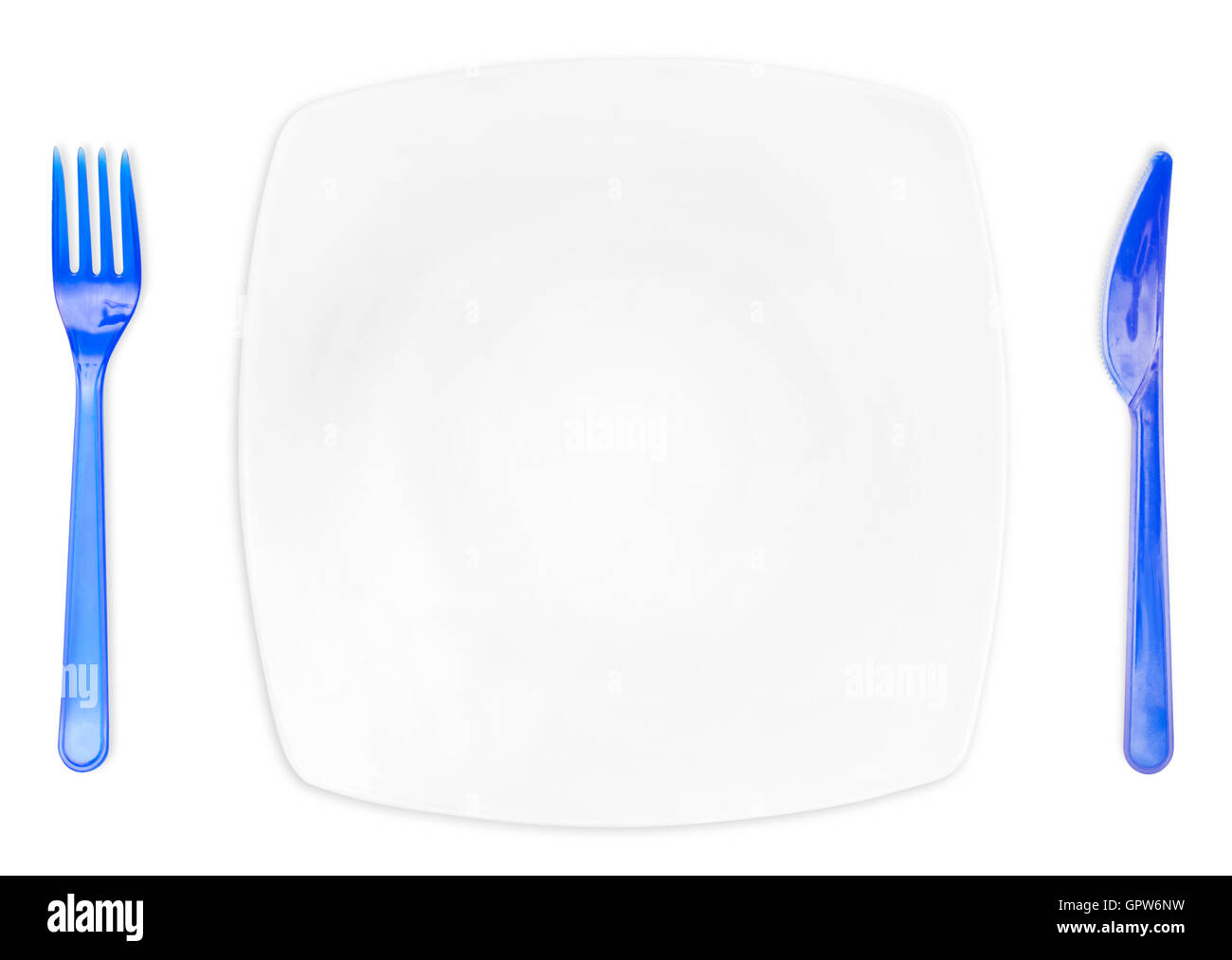 White plate and utensil Stock Photo Alamy