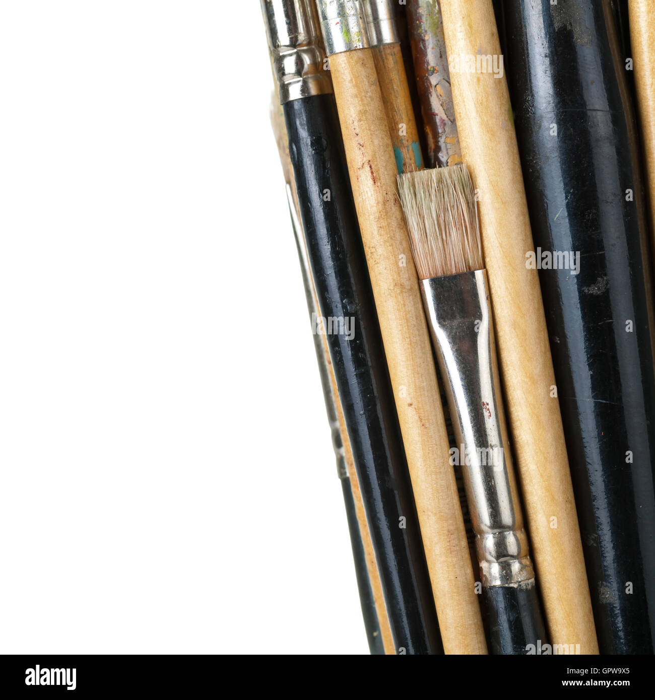 Closeup different paint brushes hi-res stock photography and images - Alamy