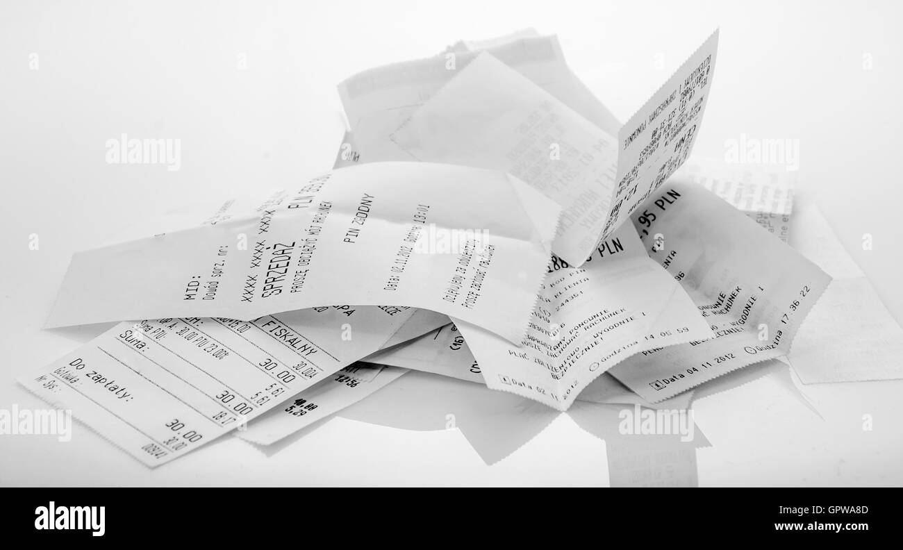 Shopping receipt Black and White Stock Photos & Images - Alamy