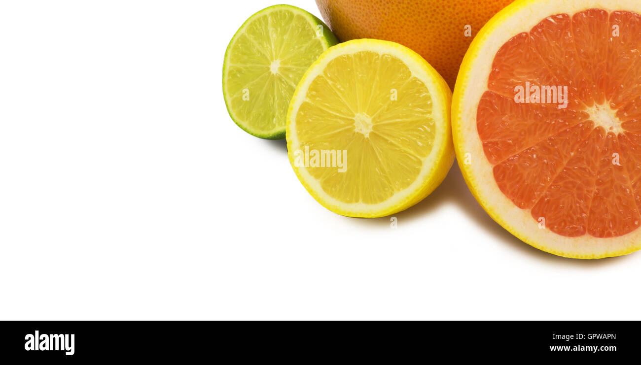 image of a fresh whole lime,lemon and orange isolated on white Stock ...