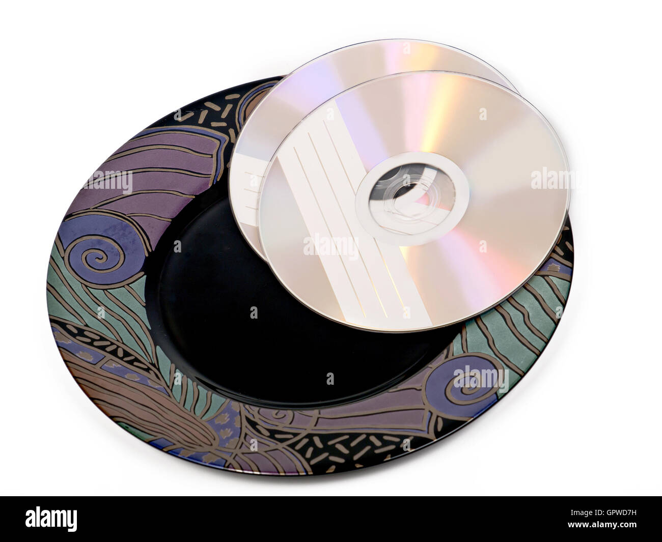 cdrom on plate Stock Photo Alamy