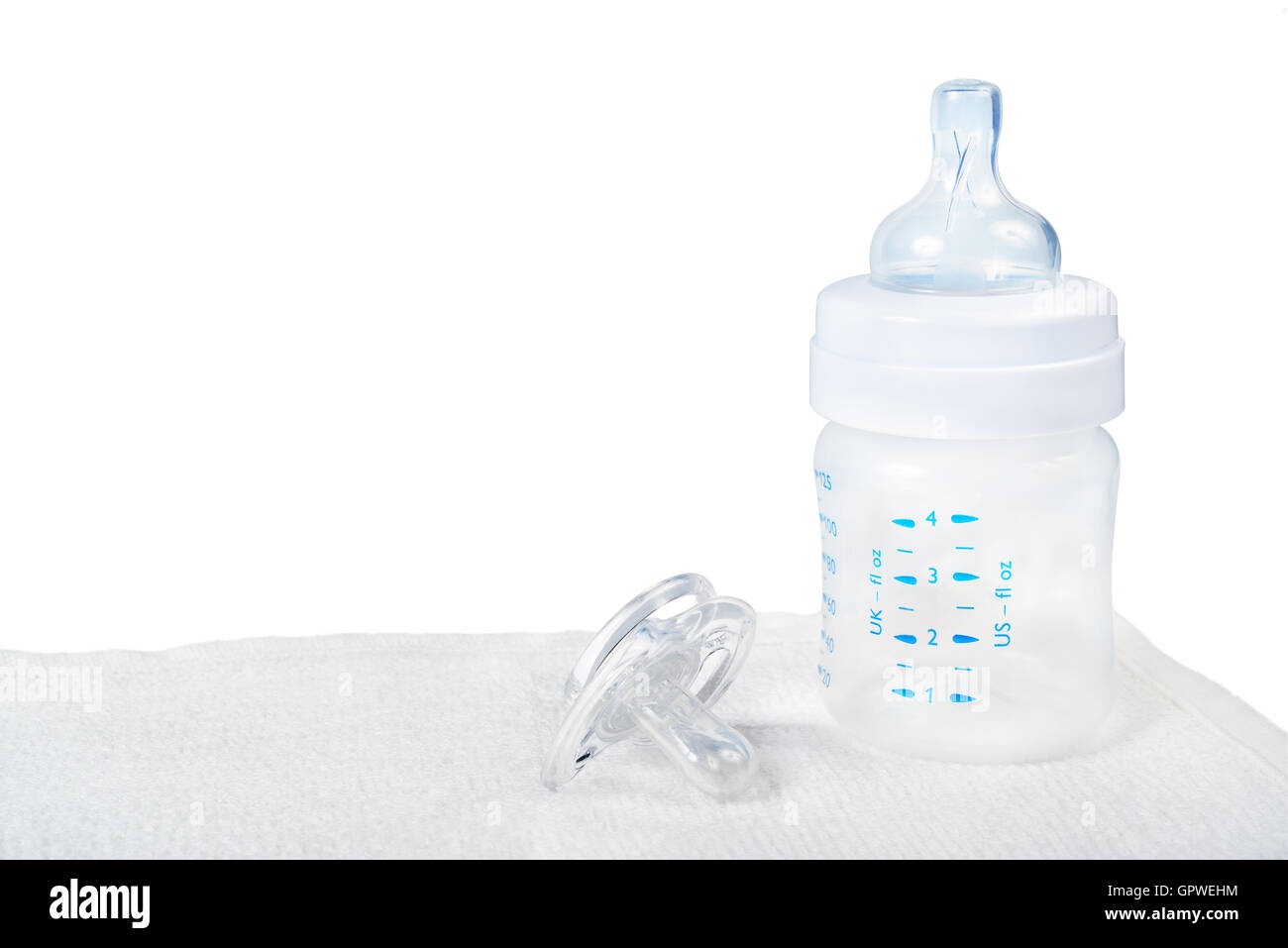 Baby bottle and pacifier Stock Photo Alamy