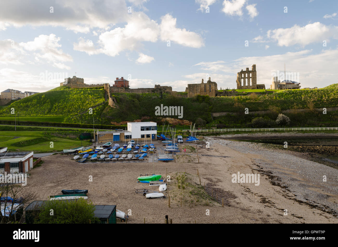Prior's Haven Beach at Tynemouth viewed from the Spanish Battery Stock