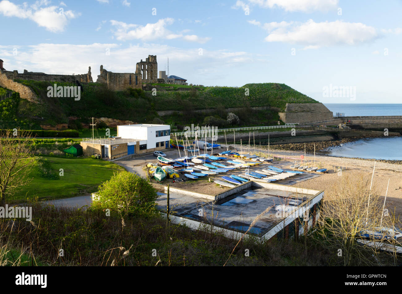 Prior's Haven Beach at Tynemouth viewed from the Spanish Battery Stock