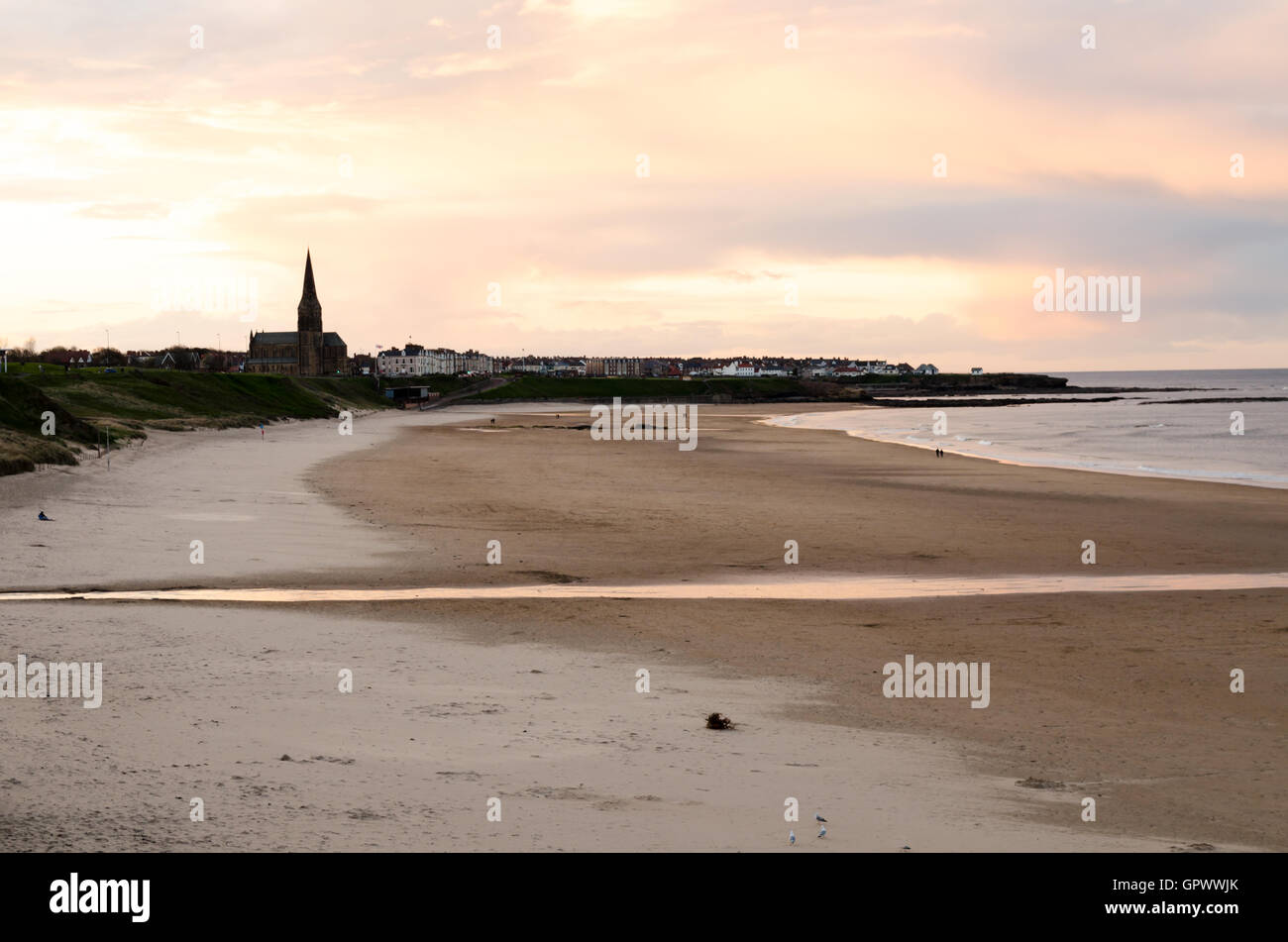The Beach at King Edward's Bay, Tynemouth Stock Photo