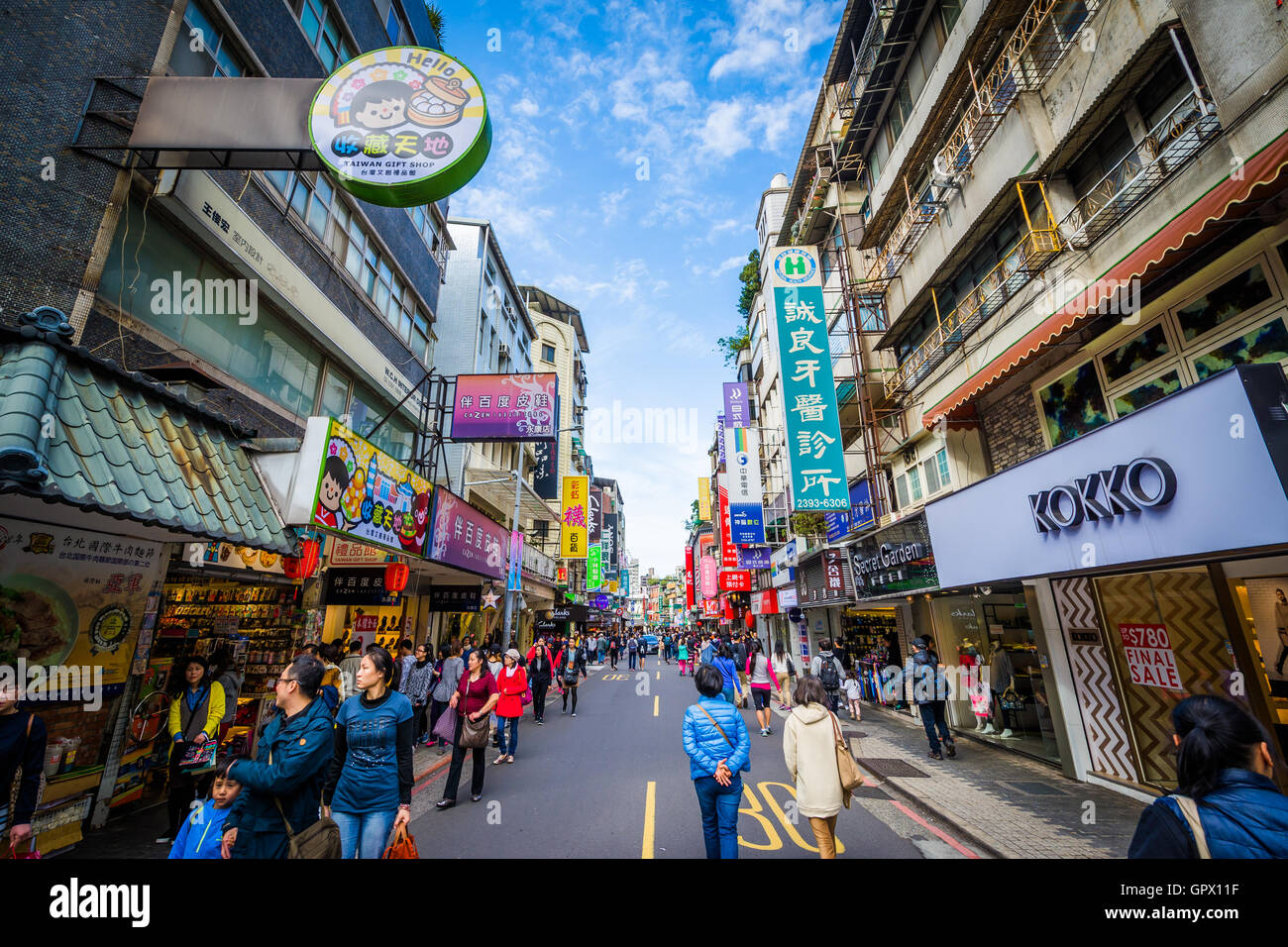Street in the Da'an District, of Taipei, Taiwan. Stock Photo