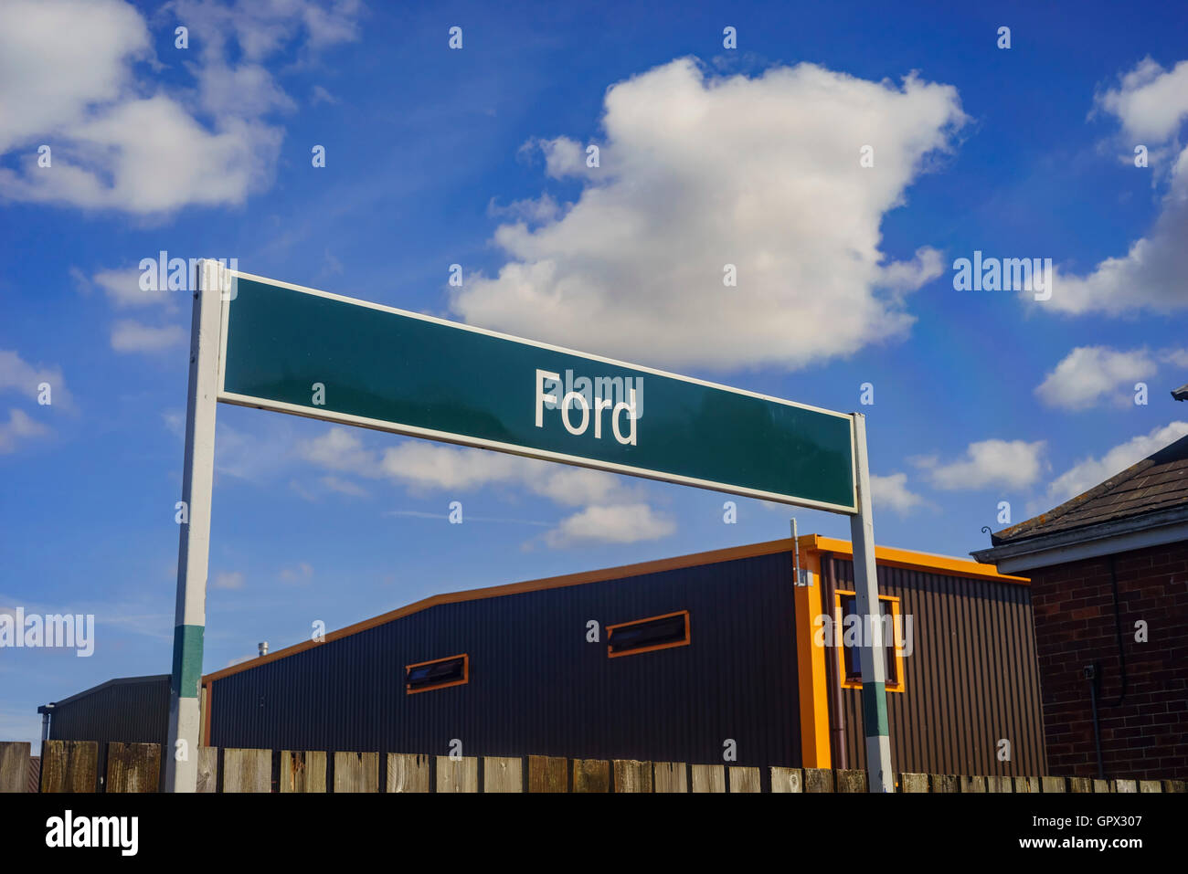 Ford train station sign at United Kingdom Stock Photo Alamy