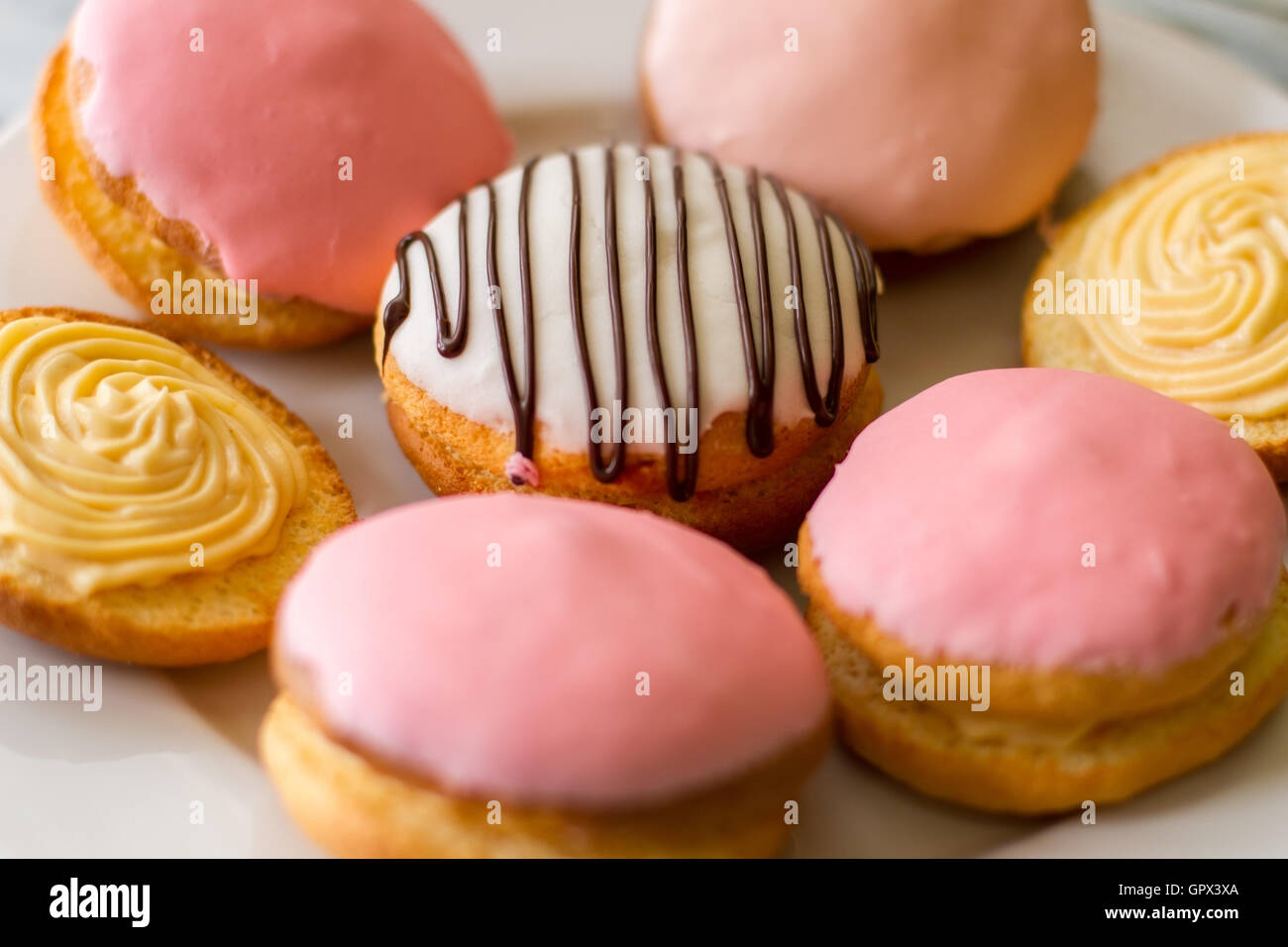 Biscuits with colorful glazing Stock Photo Alamy