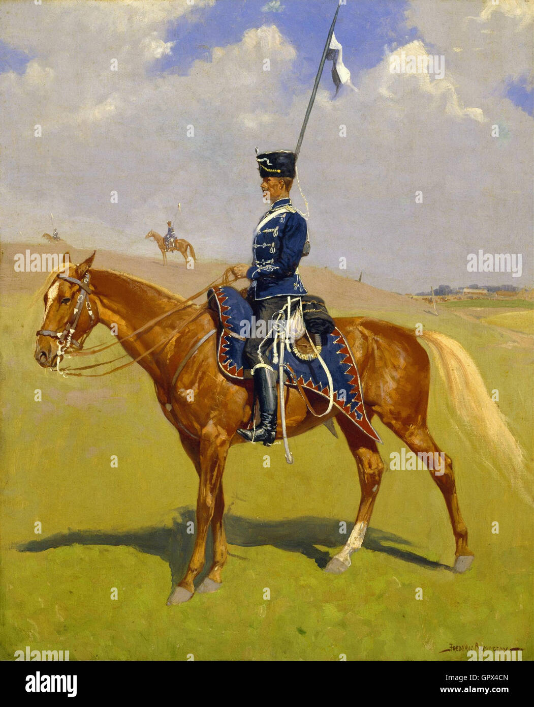 Frederic Remington - The Hussar Stock Photo