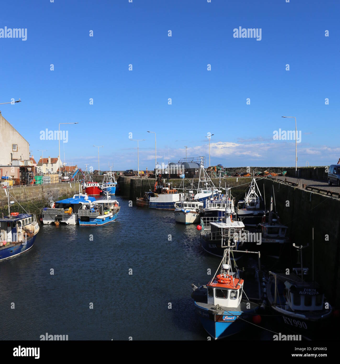 Pittenweem harbour with fishing boats Fife Scotland August 2016 Stock ...